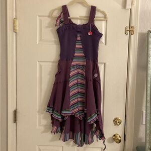 Handmade Purple Wool Felt Upcycled Dress